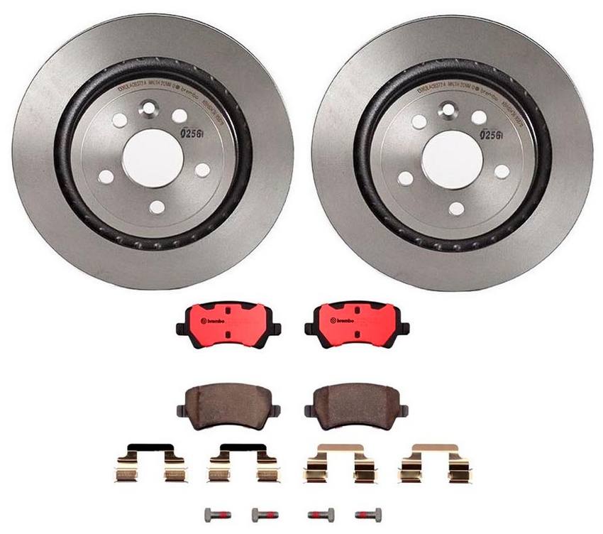 Volvo Brembo Brakes Kit - Pads and Rotors Rear (302mm) (Ceramic) 31471028 - Brembo 1540339KIT